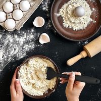 Lot de 3 spatules de cuisson en silicone de qualité alimentaire avec cœur en acier inoxydable, résistantes à la chaleur, pour four, grattoir à crème et mélangeur de gâteaux