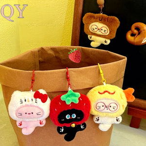 QY Mignon porte-clés en peluche représentant un chat, breloque pour sac et sac à dos en alliage de zinc, pendentif idéal comme - Product Image 6