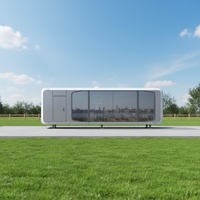 Casa Cápsula Espacial Modular de Acero, Moderna y Ecológica, Completamente Amueblada, Prefabricada, con Cocina, Dormitorio y Baño