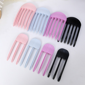 Hàn Quốc gió cao cranio-top Fluffy Clip Pad tóc rễ phụ kiện có thể gập lại nhựa Chí Lược không có dấu vết lười biếng clip để sử dụng nhà - Product Image 1