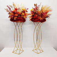 Support de fleurs en métal haut pour décoration de centre de Table de Banquet de mariage pièce de fleur géométrique pour fête usage domestique modèle support de fleurs