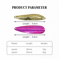 Leurre Cuillère Métallique Coulante Hessen 90mm 18g 26g pour Pêche en Mer, Eau Salée, Bass, Brochet, Luciole, Marlin, Saumon, Poisson-Chat, Appâts Durs pour Bateau