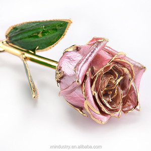 San valentino all'ingrosso fatto a mano semi-fioritura Rose fresche conservati con gambo 24k oro immerso rosa eterna - Product Image 4