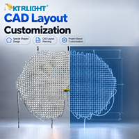 Écran LED flexible en maille P15, forme personnalisée, affichage LED de forme spéciale, écran circulaire, conception de plan CAD, contrôle par application, alimentation 5V