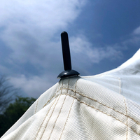 Tente de camping portable en toile super épaisse pour l'extérieur, tente de camping remorquable, imperméabilisation >3000 mm, diamètre 3 m, hauteur 2 m, commande
