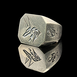 Anello da Uomo in Argento Sterling 925 con Occhio di Horus, Gioiello Vintage di Anubis, Gioielleria Artistica - Product Image 3
