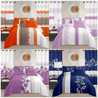Ensemble de literie en microfibre super douce personnalisé, 8 pièces, taille king, imprimé, avec draps à poches profondes et rideaux assortis, style américain