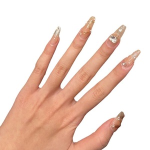 Xiaohongshu, superventas, uñas, estilo largo, deseo puro, cinta de corazón transparente de hielo, piezas de uñas artísticas portátiles - Product Image 5