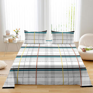 Ensemble de literie pour lit queen-size, 3 pièces, en microfibre de polyester, draps plats, imprimés modernes, personnalisables, certifiés OEKO-TEX, 1800TC, toutes saisons - Product Image 4