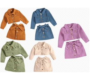 Set di abbigliamento Casual per bambini e ragazze gonna corta a-line completo per ragazze vendita caldo set di abbigliamento per neonata - Product Image 2