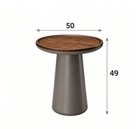 Table Ronde Moderne en Panneaux de Bois, Durable et Facile à Nettoyer, Idéale pour Chambre, Salon, Hôtel et Salle à Manger
