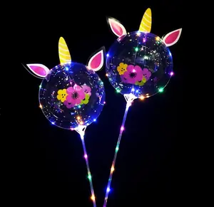 wholesale 20 inches fashion led heart shape flash balloons light bobo balloon for luminous wedding birthday party