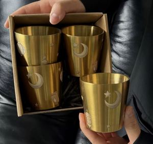 Arabic Middle Eastern Style 304 Stainless Steel Coffee & Tea Cup Vine <b>Pattern</b> Hand-Held Office Cup Can Print Logo - Product Image 1
