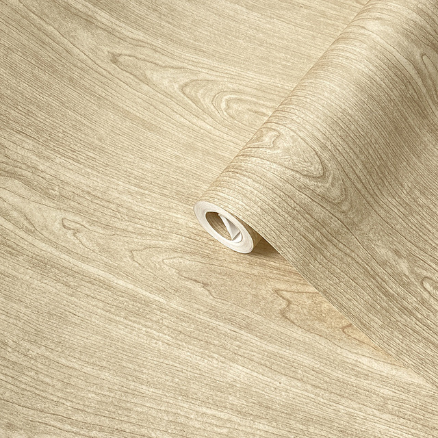 European Wood Grain Self-adhesive Nonwoven Fabric Wallpaper for Bedroom Living Room Study Teahouse Household Background Decor