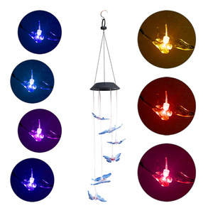Lámpara solar Huichu con diseño de estrella y pájaro, decoración para jardín al aire libre, lámpara colgante resistente a la lluvia - Product Image 3