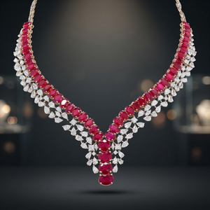 Classic Luxury Gold Choker <b>Necklace</b> Set with Oval Diamonds GIA Certified High End Craftsmanship Fine Jewelry for Wedding Gift - Product Image 2