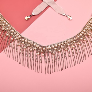 SHE DANCES <span class=keywords><strong>Accessoires</strong></span> de <span class=keywords><strong>danse</strong></span> du ventre <span class=keywords><strong>orientale</strong></span> Super Bling strass perle frange taille chaîne ceintures pour adultes danseurs du ventre - Product Image 3