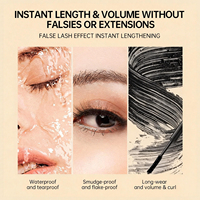 Mascara liquide minéral waterproof 2-en-1 à formule nourrissante pour femmes, maquillage longue tenue pour cils naturels, marque privée