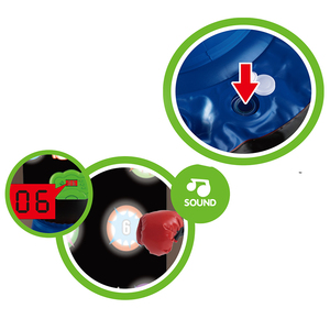 AJB Colonne de boxe gonflable avec éclairage LED, effets sonores, notation et 6 modes, pour l'entraînement des enfants et la réduction du stress - Product Image 5