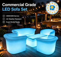 Canapé de salon avec éclairage LED dernier cri, canapé lounge en plastique éclairé par LED rechargeable et étanche pour patio extérieur