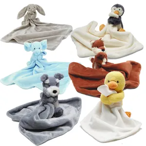 CPC CE Customized High Quality Material Soft Baby Toy Newborn Security Blanket With Animal