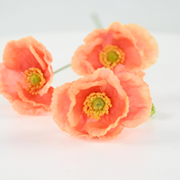 Fleur de pavot artificielle de grande taille avec bourgeon, pavots en soie pour la maison, vase, centre de table de mariage, arrangement floral DIY, décoration