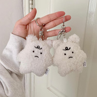Mignon dessin animé petit ours sac métal coton vente en gros porte-clés voiture porte-clés moelleux mignon Animal peluche ours jouet porte-clés