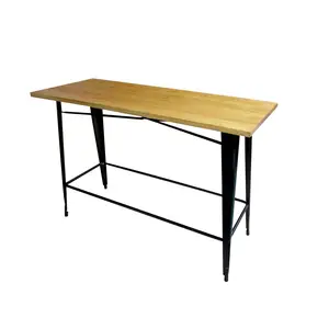מודרני מתכת גבוה בר שולחן ריהוט משרדי ביתי מלבן שולחן בר חיצוני יצרני מפעל מטבח אוכל רון עץ