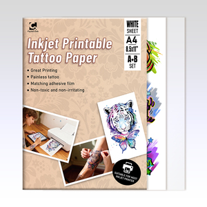 Papier Tatouage Imprimable Jet d'Encre <span class=keywords><strong>Laser</strong></span>, Feuilles de <span class=keywords><strong>Transfert</strong></span> d'Eau pour Art Corporel Temporaire, Événements, Salons d'Artisanat, Ateliers, Cours Communautaires - Product Image 1