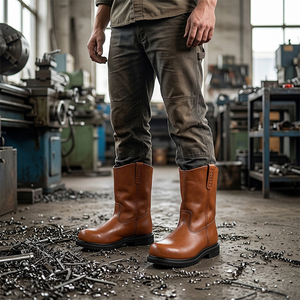 Botas de Seguridad de Cuero Marrón DSF53 con Suela Antipinchazos para Todas las Estaciones, Uso Casual, Hechas en China - Product Image 3