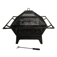 Brasero carré en acier robuste de 32 pouces, fabriqué directement par Garife, barbecue pliable d'extérieur, peinture haute température, montage facile