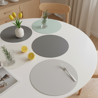Sets de table ronds en silicone imperméables et faciles à nettoyer, diamètre 26 cm, 30 cm, 34 cm, 40 cm, pour table à manger, antidérapants et résistants à la chaleur