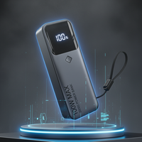 Batterie externe Lezet avec poignée en corde, écran LED numérique, charge rapide PD 100W, 20000mAh, PC+ABS, utilisation en extérieur et en intérieur