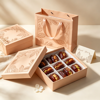 Boîte en papier de luxe personnalisée pour l'emballage des dattes, boîte cadeau rigide avec couvercle et base pour les desserts, chocolat, vente en gros en usine