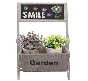 Plantadores De Jardim De Madeira Artesanais Com Blackboard Wood Flower Box