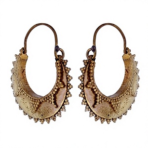 Petites boucles d'oreilles créoles simples en laiton doré pour femmes, bijoux indiens, bijoux fantaisie, cadeaux - Product Image 2