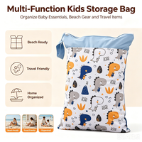 Sac étanche double couche imprimé vagues hawaïennes coucher de soleil, anti-fuite, pour couches de bain, avec sangle de transport – Vente en gros
