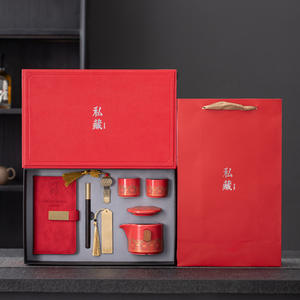 Ensemble de neuf pièces Souvenir d'entreprise personnalisé luxe promotionnel Ensemble de neuf pièces avec bloc-notes stylo à thé personnalisé pour bloc-notes et thé - Product Image 5