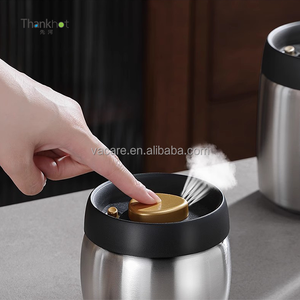 Vacare Stainless Steel Vacuum Sealed Jars for Coffee Beans Kitchen <b>Storage</b> Carton Packaging for Freshness Flavor Preservation - Product Image 1