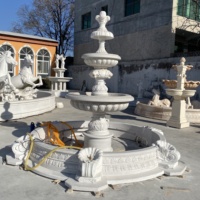 Personnalisé fontaine en marbre décoratif extérieur de jardin fontaine de jardin en marbre marbre lion fontaine