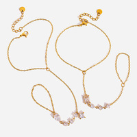 Bracelet en or en forme de Y avec breloques en zircon à taille mixte et fermoir mousqueton, plaqué or 18 carats, en acier inoxydable, étanche