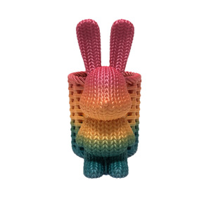 3D Printed Rainbow Bunny Pen Holder Round Plastic Desk Organizer Student Stationery Decor PLA Material - Product Image 5