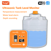 ME201R Tuya APP Moniteur de niveau de liquide de réservoir à ultrasons intelligent sans fil avec détection de température, affichage de l'heure et indicateur d'alarme