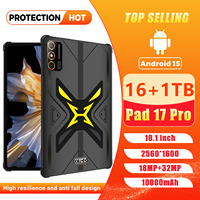 Tablet Tangguh Luar Ruangan Pad 17 Pro 11 Inci Anti Debu Anti Guncangan 16GB+1TB 108MP 8000mAh 4G Dual SIM untuk Pekerjaan Lapangan Perusahaan CE