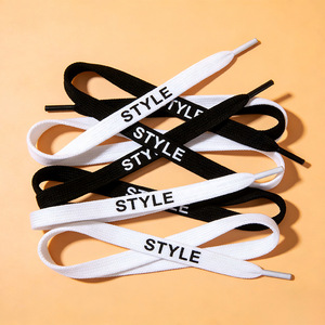 <span class=keywords><strong>Lacci</strong></span> per Scarpe in Tela Stampata con Logo Personalizzato, Vendita Diretta dalla Fabbrica, <span class=keywords><strong>Lacci</strong></span> Piatti Neri per Scarpe Sportive - Product Image 3