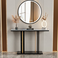 Tables consoles d'entrée en marbre moderne en gros de Chine avec miroirs décoratifs assortis pour hôtel, maison, salon, chambre à coucher
