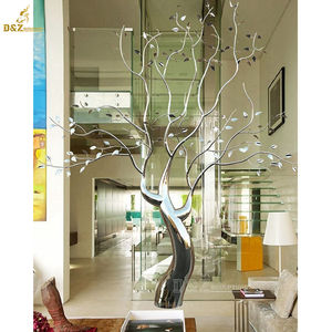 Albero a specchio lucido da giardino a grandezza naturale con piccole <span class=keywords><strong>foglie</strong></span> scultura in acciaio inossidabile <span class=keywords><strong>D</strong></span> & Z - Product Image 3