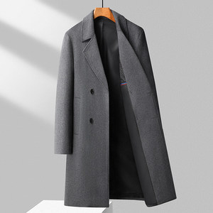 Cappotto Lungo Invernale da <span class=keywords><strong>Uomo</strong></span> alla Moda, <span class=keywords><strong>Doppiopetto</strong></span> con Risvolto, Stile Classico per Business Casual, <span class=keywords><strong>Giacca</strong></span> in Lana con Fodera in Pile - Product Image 4