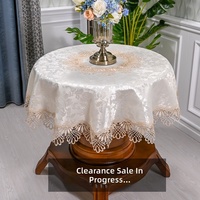Nappe en dentelle blanche anti-poussière style méditerranéen, housse de table à café, couleur unie, moderne, écologique, lavable, pour usage domestique