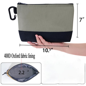 Biểu Tượng Tùy Chỉnh Màu Xanh Lá Cây Nhiệm Vụ Nặng Nề Công Cụ Túi Dây Kéo Lưu Trữ Túi Công Cụ Nhỏ Với Kim Loại Carabiner Túi - Product Image 2